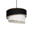 GLOBOSTAR® SONIA 203-0120 Μοντέρνο Κρεμαστό Φωτιστικό Οροφής με Ντουί 1 x E27 AC 220-240V IP20 - Μαύρο & Λευκό - Μ30 x Π30 x Υ24cm