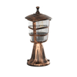 GloboStar® ZARDIN 203-0225 Vintage Επιδαπέδιο Φωτιστικό Φαναράκι Μονόφωτο 1 x E27 IP44 Χάλκινο & Διάφανο Πλαστικό - Μ17 x Π17 x Υ35cm