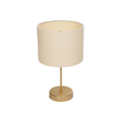 GloboStar® WIZ 203-0180 Μοντέρνο Επιτραπέζιο Φωτιστικό Πορτατίφ Μονόφωτο 1 x E27 IP20 Χρυσο Μέταλλο με Μπεζ Ύφασμα - Μ22 x Π22 x Υ36.5cm
