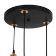 GLOBOSTAR® VIVIDUS 201-0020 Vintage Κρεμαστό Φωτιστικό Οροφής με Ντουί 3 x E27 AC 220-240V IP20 - Μαύρο & Χρυσό - Μ40 x Π40 x Υ60cm