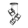 GLOBOSTAR® DISE 201-0051 Μοντέρνο Κρεμαστό Φωτιστικό Οροφής με Ντουί 3 x E27 AC 220-240V IP20 - Μαύρο - Μ48 x Π48 x Υ65cm