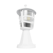 GloboStar® ZARDIN 203-0238 Vintage Επιδαπέδιο Φωτιστικό Φαναράκι Μονόφωτο 1 x E27 IP44 Λευκό & Διάφανο Πλαστικό - Μ17 x Π17 x Υ34cm