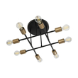 GLOBOSTAR® BLAZEA 201-0064 Vintage Φωτιστικό Οροφής με Ντουί 8 x E27 AC 220-240V IP20 - Χρυσό & Μαύρο - Μ51 x Π51 x Υ7cm