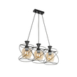 GLOBOSTAR® GLINDER 201-0067 Vintage Κρεμαστό Φωτιστικό Οροφής με Ντουί 3 x E27 AC 220-240V IP20 - Μαύρο & Μελί - Μ53 x Π25 x Υ23cm