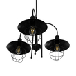 GLOBOSTAR® BLAZEO 201-0079 Vintage Κρεμαστό Φωτιστικό Οροφής με Ντουί 3 x E27 AC 220-240V IP20 - Μαύρο - Μ42 x Π42 x Υ66cm