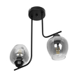 GLOBOSTAR® GLOSSA 201-0091 Vintage Φωτιστικό Οροφής με Ντουί 2 x E27 AC 220-240V IP20 - Μαύρο & Μαύρο Φιμέ - Μ40 x Π15 x Υ17cm
