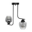 GLOBOSTAR® GLOSSA 201-0091 Vintage Φωτιστικό Οροφής με Ντουί 2 x E27 AC 220-240V IP20 - Μαύρο & Μαύρο Φιμέ - Μ40 x Π15 x Υ17cm