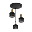 GLOBOSTAR® RADIANT 201-0097 Vintage Κρεμαστό Φωτιστικό Οροφής με Ντουί 3 x E27 AC 220-240V IP20 - Μαύρο & Χρυσό - Μ38 x Π38 x Υ50cm