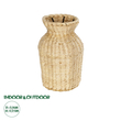 GloboStar® Artificial Garden HAVANA 21222 Διακοσμητικό Πλεκτό Καλάθι - Κασπώ Γλάστρα - Flower Pot Μπεζ Μ16 x Π16 x Υ25cm