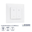 GloboStar® 73122 PF1-2 SKYDANCE Ασύρματο Επιτοίχιο Χειριστήριο 2 Group  RF 2.4Ghz DC3V IP20 - Μ8.5 x Π8.5 x Υ1.7cm - 5 Χρόνια Εγγύηση
