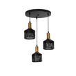 GLOBOSTAR® RADIANT 201-0097 Vintage Κρεμαστό Φωτιστικό Οροφής με Ντουί 3 x E27 AC 220-240V IP20 - Μαύρο & Χρυσό - Μ38 x Π38 x Υ50cm