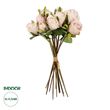 GloboStar® Artificial Garden PINK ROSE BOUQUET 21082 Τεχνητό Διακοσμητικό Μπουκέτο Τριαντάφυλλα Ροζ Y36cm
