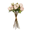 GloboStar® Artificial Garden PINK ROSE BOUQUET 21082 Τεχνητό Διακοσμητικό Μπουκέτο Τριαντάφυλλα Ροζ Y36cm