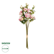 GloboStar® Artificial Garden DUSTY PINK ROSE BOUQUET 21083 Τεχνητό Διακοσμητικό Μπουκέτο Τριαντάφυλλα Ανοιχτό Ροζ Y63cm