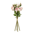 GloboStar® Artificial Garden DUSTY PINK ROSE BOUQUET 21084 Τεχνητό Διακοσμητικό Μπουκέτο Τριαντάφυλλα Ανοιχτό Ροζ Y44cm