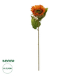 GloboStar® Artificial Garden ORANGE SUNFLOWER BRANCH 21213 Τεχνητό Διακοσμητικό Κλαδί Ηλιοτρόπιο Πορτοκαλί Y50cm