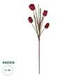 GloboStar® Artificial Garden RED TULIP BRANCH 21309 Τεχνητό Διακοσμητικό Κλαδί Κόκκινη Τουλίπα Y100cm