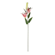 GloboStar® Artificial Garden PINK LILY BRANCH 21313 Τεχνητό Διακοσμητικό Κλαδί Ροζ Κρίνο Y106cm