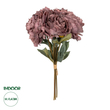 GloboStar® Artificial Garden DARK PINK PEONY FLOWER BOUQUET 21085 Τεχνητό Διακοσμητικό Μπουκέτο Σκούρο Ροζ Παιώνιας Y43cm