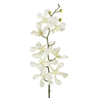 GloboStar® Artificial Garden WHITE VANDA ORCHID BRANCH 21409 Τεχνητό Διακοσμητικό Κλαδί Λευκή Ορχιδέα Y82cm
