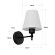 GLOBOSTAR® ELEGANTE 204-0186 Μοντέρνο Φωτιστικό Τοίχου - Απλίκα με Ντουί 1 x E27 AC 220-240V IP20 - Μαύρο & Μπεζ - Μ14 x Π22 x Υ24cm