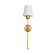 GLOBOSTAR® LING 204-0189 Μοντέρνο Φωτιστικό Τοίχου - Απλίκα με Ντουί 1 x E27 AC 220-240V IP20 - Χρυσό & Μπεζ - Μ14 x Π21 x Υ54cm
