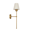 GLOBOSTAR® LING 204-0189 Μοντέρνο Φωτιστικό Τοίχου - Απλίκα με Ντουί 1 x E27 AC 220-240V IP20 - Χρυσό & Μπεζ - Μ14 x Π21 x Υ54cm