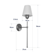 GLOBOSTAR® LING 204-0189 Μοντέρνο Φωτιστικό Τοίχου - Απλίκα με Ντουί 1 x E27 AC 220-240V IP20 - Χρυσό & Μπεζ - Μ14 x Π21 x Υ54cm