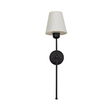 GLOBOSTAR® LING 204-0190 Μοντέρνο Φωτιστικό Τοίχου - Απλίκα με Ντουί 1 x E27 AC 220-240V IP20 - Μαύρο & Μπεζ - Μ14 x Π21 x Υ54cm