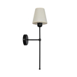 GLOBOSTAR® LING 204-0190 Μοντέρνο Φωτιστικό Τοίχου - Απλίκα με Ντουί 1 x E27 AC 220-240V IP20 - Μαύρο & Μπεζ - Μ14 x Π21 x Υ54cm