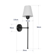 GLOBOSTAR® LING 204-0190 Μοντέρνο Φωτιστικό Τοίχου - Απλίκα με Ντουί 1 x E27 AC 220-240V IP20 - Μαύρο & Μπεζ - Μ14 x Π21 x Υ54cm