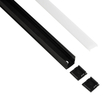 GLOBOSTAR® ALP-LINEAR GLOWTRACK 61797-3M Επιφανειακό Προφίλ Αλουμινίου με Λευκό Γαλακτερό Πατητό Κάλυμμα για Ταινίες LED IP20 - Μαύρο Ματ - Μ300 x Π2 x Υ2cm - Πακέτο 5 Τεμαχίων