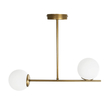 GLOBOSTAR® GLOBUS 201-0119 Μοντέρνο Φωτιστικό Οροφής με Ντουί 2 x E27 AC 220-240V IP20 - Λευκό & Χρυσό - Μ65 x Π15 x Υ23cm