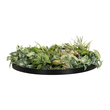 GloboStar® Artificial Garden VARIOUS PLANTS ROUND WALL DISC 20690 Τεχνητό Διακοσμητικό Στρογγυλό Πάνελ Φυλλωσιάς - Κάθετος Κήπος Μιξ Μ80 x Π80 x Υ20cm