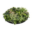 GloboStar® Artificial Garden VARIOUS PLANTS ROUND WALL DISC 20690 Τεχνητό Διακοσμητικό Στρογγυλό Πάνελ Φυλλωσιάς - Κάθετος Κήπος Μιξ Μ80 x Π80 x Υ20cm
