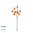 GloboStar® Artificial Garden PERSIMMON FRUIT 21439 Τεχνητό Διακοσμητικό Κλαδί Πορτοκαλί & Καφέ Λωτός Μ35 x Π7 x Υ90cm