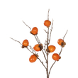 GloboStar® Artificial Garden PERSIMMON FRUIT 21439 Τεχνητό Διακοσμητικό Κλαδί Πορτοκαλί & Καφέ Λωτός Μ35 x Π7 x Υ90cm