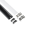 GLOBOSTAR® ALP-LINEAR CURBARIO 70804-1M Επιφανειακό Εύκαμπτο Προφίλ Αλουμινίου με Λευκό Γαλακτερό Πατητό Κάλυμμα για Ταινίες LED IP20 - Μαύρο & Λευκό - Μ100 x Π1.8 x Υ0.5cm