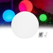 GLOBOSTAR® AQUAGLOW 71473 Μοντέρνο Φωτιστικό Κήπου Μπάλα με IR Ασύρματο Χειριστήριο LED 3W 240lm 360° DC 5V με USB-C με Επαναφορτιζόμενη Μπαταρία Li-ion 3.7V 2x18650 1400mAh Αδιάβροχο IP54 Πολύχρωμο RGBW Dimmable - Sanan SMD Chip - Γαλακτερό Λευκό - Μ15 x Π15 x Υ15cm - 2 Χρόνια Εγγύηση