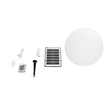 GLOBOSTAR® AQUAGLOW 71475 Μοντέρνο Φωτιστικό Κήπου Μπάλα με IR Ασύρματο Χειριστήριο LED 5W 400lm 360° DC 5V με USB-C με Ενσωματωμένο Φωτοβολταϊκό Panel 6V 1.5W & Επαναφορτιζόμενη Μπαταρία Li-ion 3.7V 3x18650 1800mAh Αδιάβροχο IP54 Πολύχρωμο RGBW Dimmable - Sanan SMD Chip - Γαλακτερό Λευκό - Μ35 x Π35 x Υ35cm - 2 Χρόνια Εγγύηση