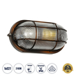 GLOBOSTAR® BOATLIGHT 61622 Vintage Φωτιστικό Καραβοχελώνα Τοίχου - Απλίκα με Ντουί 1 x E27 AC 220-240V Αδιάβροχο IP65 - Χάλκινο Παλαιωμένο Εφέ Σκουριάς Ματ - Μ21 x Π10.4 x Υ9cm