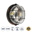 GLOBOSTAR® BOATLIGHT 61624 Vintage Φωτιστικό Καραβοχελώνα Τοίχου & Οροφής με Ντουί 2 x E27 AC 220-240V Αδιάβροχο IP65 - Χάλκινο Παλαιωμένο Εφέ Σκουριάς Ματ - Μ24 x Π24 x Υ11cm