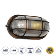 GLOBOSTAR® BOATLIGHT 61622 Vintage Φωτιστικό Καραβοχελώνα Τοίχου - Απλίκα με Ντουί 1 x E27 AC 220-240V Αδιάβροχο IP65 - Χάλκινο Παλαιωμένο Εφέ Σκουριάς Ματ - Μ21 x Π10.4 x Υ9cm