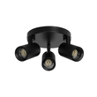kelvo® SPOTA KLV-101-0144 Μοντέρνο Κινούμενο Φωτιστικό Σποτ Οροφής με Ντουί 3 x GU10 90° AC 220-240V IP20 - Μαύρο Ματ - Μ19 x Π19 x Υ14cm
