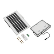 GLOBOSTAR® LUMOVOX 73067 Προβολέας LED 100W 5000lm 120° DC 5V με Φωτοβολταϊκό Panel 5V 8W & Επαναφορτιζόμενη Μπαταρία Li-ion 3.2V 5000mAh Αδιάβροχο IP67 Ψυχρό Λευκό 6000K - 120 x SMD2835 Sanan Chip - Γκρι Ανθρακί - Μ25 x Π5.5 x Υ17.5cm - 2 Χρόνια Εγγύηση