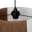 GLOBOSTAR® TAG 205-0059 Boho Κρεμαστό Φωτιστικό Οροφής με Ντουί 1 x E27 AC 220-240V IP20 - Λευκό & Καφέ - M30 x Π30 x Υ18cm