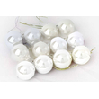 Σετ Χριστουγεννιάτικες μπάλες - 8cm - 12pcs - 326048 - White