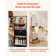 Κοσμηματοθήκη VEVOR περιστρεφόμενη 360°, ύψος 1655 mm, καθρέφτης πλήρους μήκους με αποθηκευτικό χώρο, όρθια περιστρεφόμενη θήκη οργάνωσης κοσμημάτων, κλειδώνει με 2 κλειδιά, θήκες αξεσουάρ, ράφια αποθήκευσης και συρτάρι