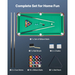 Πτυσσόμενο τραπέζι μπιλιάρδου VEVOR, φορητά τραπέζια μπιλιάρδου 140cm, πτυσσόμενο σετ παιχνιδιών ψυχαγωγίας που εξοικονομεί χώρο και περιλαμβάνει μπάλα, στέκα, βάση, κιμωλία, βούρτσα, καφέ με ύφασμα Bule, για οικογενειακή χρήση, αίθουσα αναψυχής
