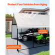 Μεταλλικό στέγαστρο βαρέως τύπου VEVOR, εξωτερικό στέγαστρο 5,8 x 7,45 x 3,77 m με στιβαρό πλαίσιο και στέγη, σκίαστρο γκαράζ αυτοκινήτου με αφαιρούμενα πλευρικά τοιχώματα, στέγαστρο αυτοκινήτου πολλαπλών χρήσεων για φορτηγά, σκάφη, φορτηγά και τρακτέρ